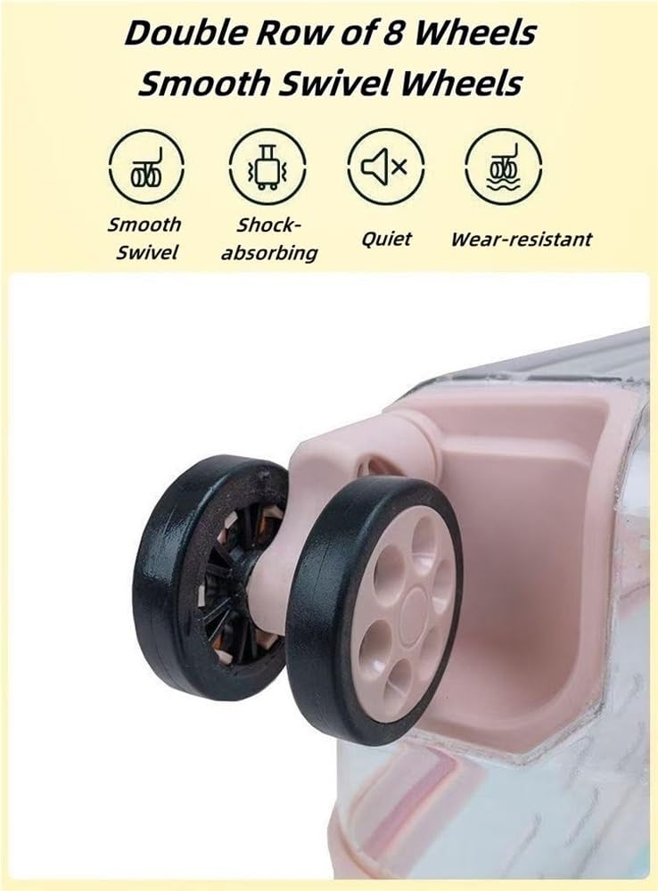 Rolling Pet Trolley Case, Portable Hard Shell Pet Carrier, Clear Plastic Cat Travel Box, Suitable for Cats and Dogs(Green,11.4 * 15.4 * 16.1in)