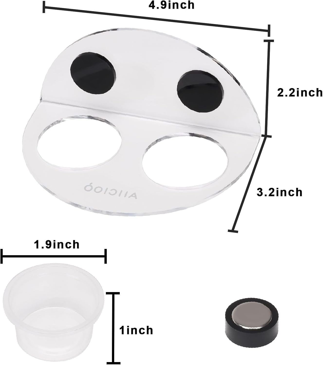 AIICIOO Crested Gecko Food Dish - Strong Magnetic Reptile Feeding Ledge for Bearded Dragon Lizard Crested Gecko Tank Accessories with 6 Pack Plastic Cup