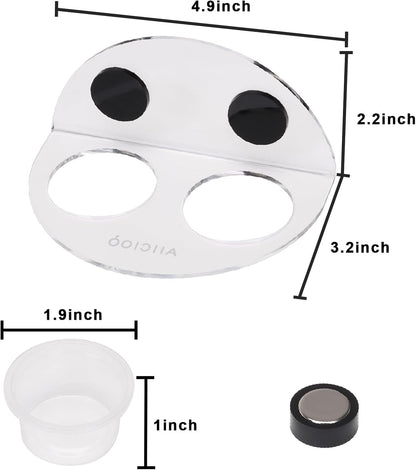 AIICIOO Crested Gecko Food Dish - Strong Magnetic Reptile Feeding Ledge for Bearded Dragon Lizard Crested Gecko Tank Accessories with 6 Pack Plastic Cup