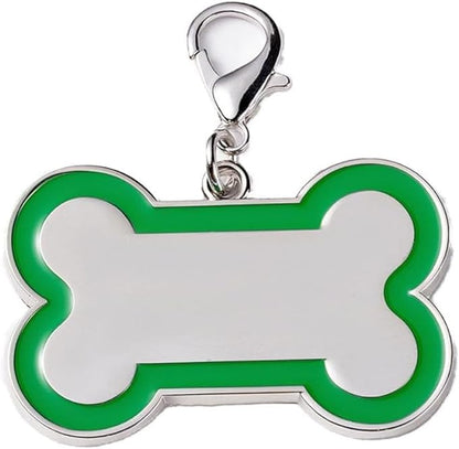 Personalized Dog ID Tags - tag for Dog Collar, pet ID tag, Dogs Tags for Pets, Laser Engraved Name Tags for Dogs, Dog Tags for Large Dogs, Blank Dog Tags (Bone-Shaped-Large: Green)