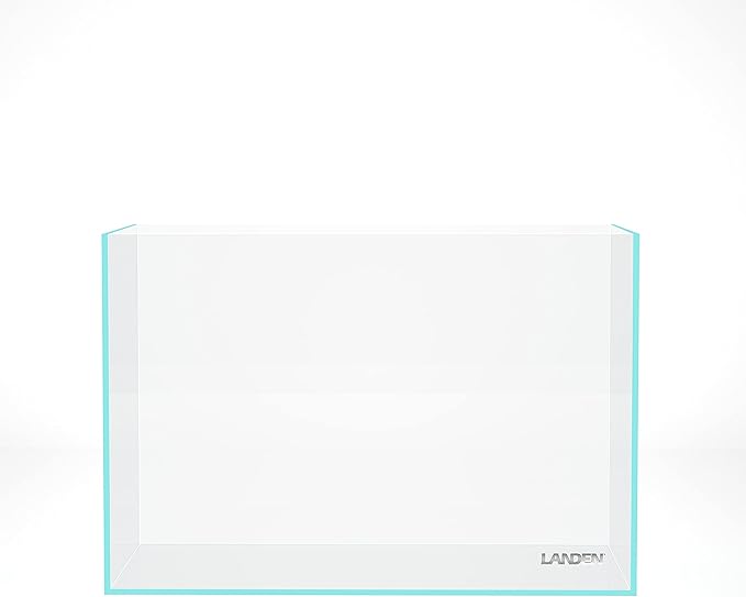 Landen 45P 10 Gallon Rimless Low Iron Aquarium Fish Tank,W17.7×D11.8×H11.8 in(45x30x30cm) 5mm Thickness with Nano Foam Leveling Mat