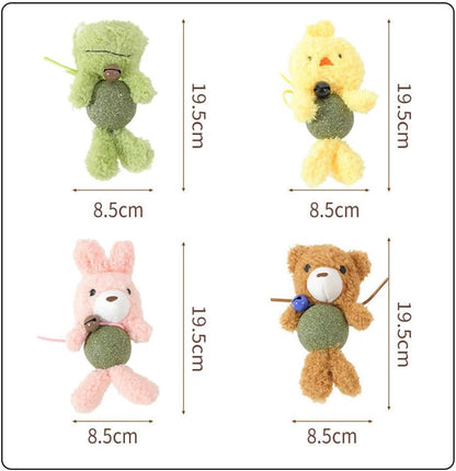 Cat Toys with Catnip Kitten Chew Bite Supplies Boredom Relief Fluffy Kitty Teeth Cleaning Chewing Cat Lovers Interactive Plush Gift (New Forg)