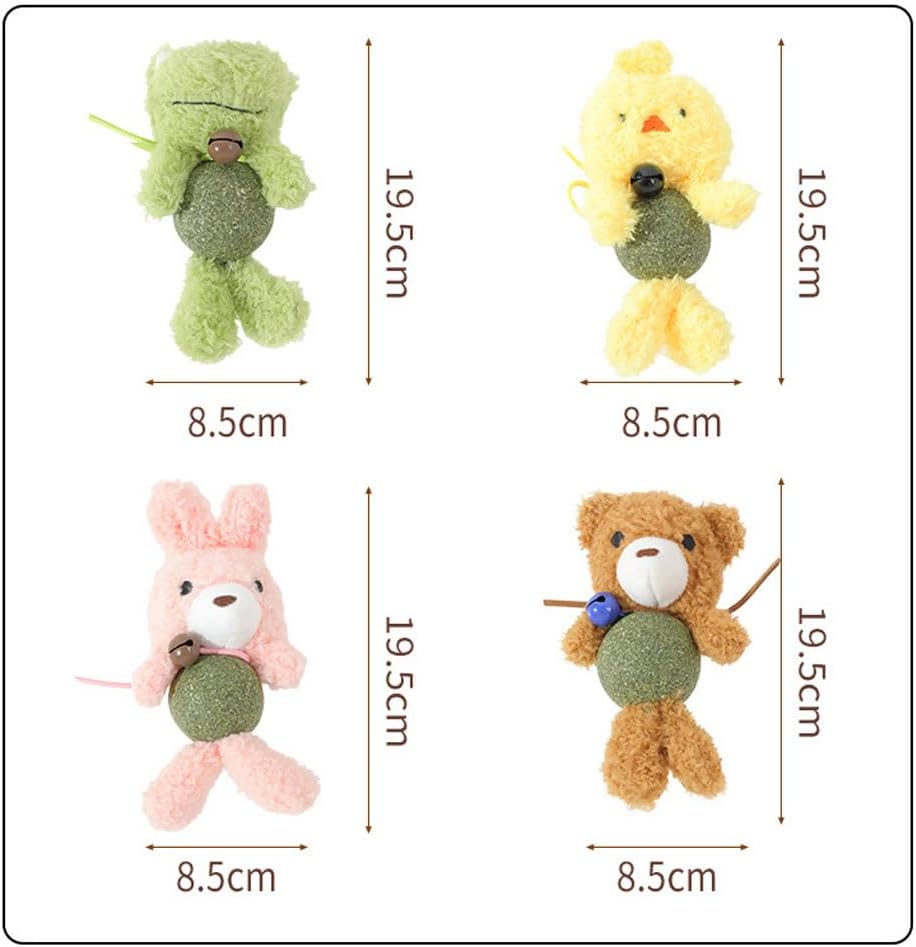 Cat Toys with Catnip Kitten Chew Bite Supplies Boredom Relief Fluffy Kitty Teeth Cleaning Chewing Cat Lovers Interactive Plush Gift (New Duck)