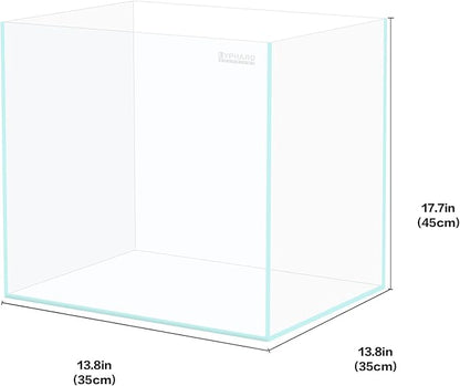 LYPHARD AQUARIUMS Rimless Aquarium 14.5 Gallon Tall Tank, Ultra Clear Low Iron Fish Tank for Betta Goldfish, L13.8×W13.8×H17.7 Glass Thickness 6mm with EVA Foam Leveling Mat