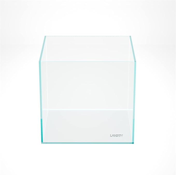 Landen 30C 6.6 Gallon Rimless Low Iron Aquarium Tank, W11.8×D11.8×H11.8 in(30x30x30cm) 5mm Thickness with Nano Foam Leveling Mat Included