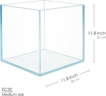 Cube Rimless Frameless Extra Clear All Glass Aquarium, Low Iron Glass Tank, 5mm Glass, White Leveling Mat Included, w/Lids Options