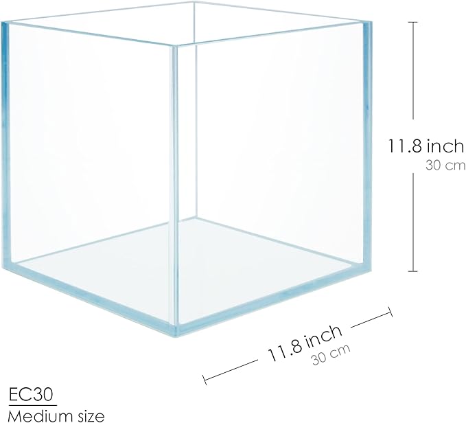 Cube Rimless Frameless Extra Clear All Glass Aquarium, Low Iron Glass Tank, 5mm Glass, White Leveling Mat Included, w/Lids Options