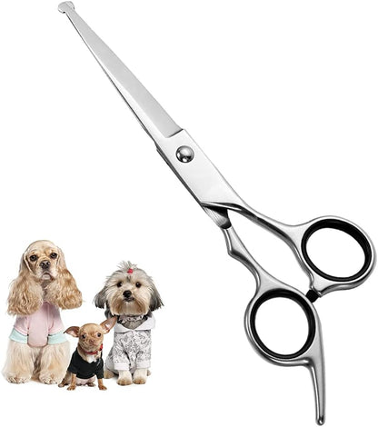 Chibuy Professional Dog Grooming Scissors Straight Cut with Safety Round Tips, 4CR Stainless Steel & Titanium Coated for Precise Cutting, for Professional Groomers & Home Use, for Dogs & Cats
