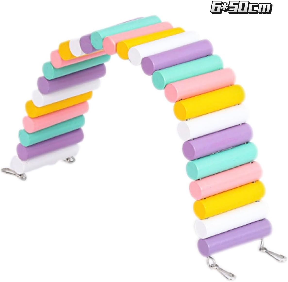 2Pcs Hamster Swing Toy, Soft Climbing Ladder, Wooden Arch Bridge, Hideaway Fence Tunnel, Landscape Supplies Climbing Ladder (Colorful)