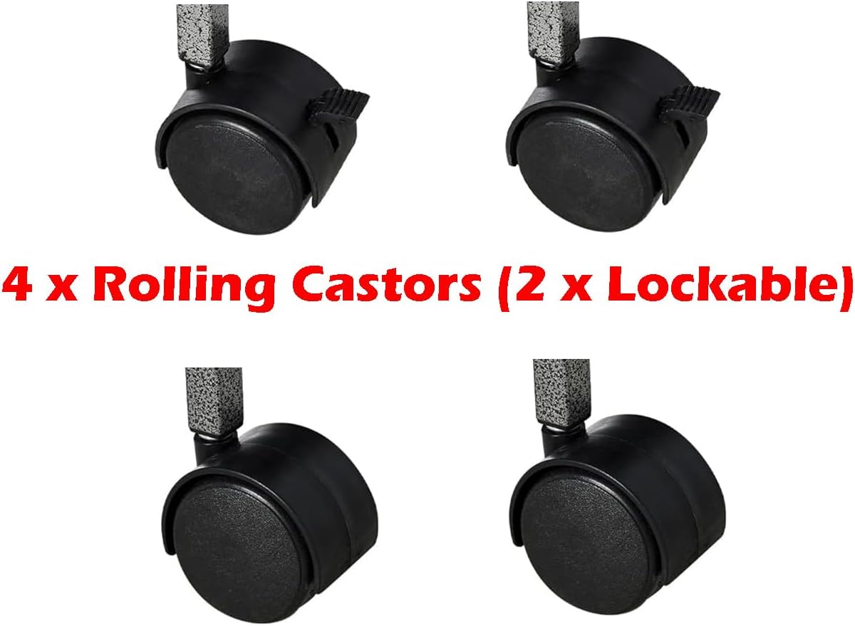 Large Wrought Iron Parrot Bird Play Stand Removable Easy Clean Tray Perch Play Gym Play Ground Stainless Feeder Cups Rolling Stand On Lockable Wheels