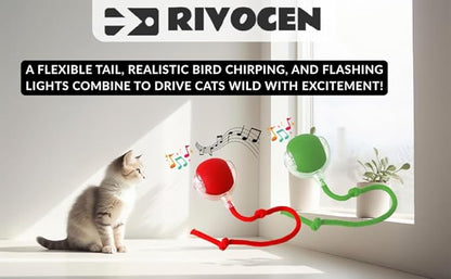 Indoor Cat Interactive Toy 360-degree Automatic Rolling Toy with Floor Flashing and Random Rolling for Cats and Dogs. Continuous Excitement, Fun and Stimulation for Your Cats and Dogs (Green)