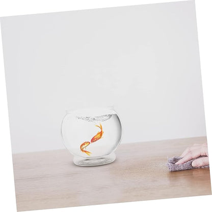 Mipcase Round Desktop Fish Bowl Plastic Small Fish Tank for Shrimp and Turtle Aquarium for Home Office and Garden Decor