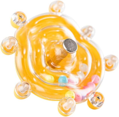 Parakeet Toys, Small Parrot Rotating Interactive Training Toys, Parrot Cage Bird Toy Accessories, Budgies, Cockatiels, Lorikeets, Love Birds, Parakeet Educational Interactive Supplies (Yellow)