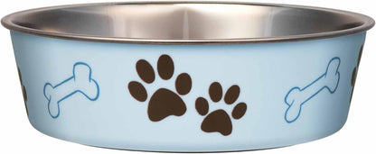 Loving Pets Bella Dog Bowls- Stainless Steel Dog & Cat Bowls - Spill Proof Dog Food Bowl, Cat Bowl, Puppy Essentials & Pet Supplies Great for Home & Travel (Medium 20-35 lbs, Murano Blue)