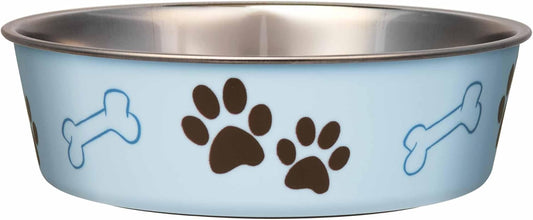 Loving Pets Bella Dog Bowls- Stainless Steel Dog & Cat Bowls - Spill Proof Dog Food Bowl, Cat Bowl, Puppy Essentials & Pet Supplies Great for Home & Travel (Large 35-65 lbs, Murano Blue)
