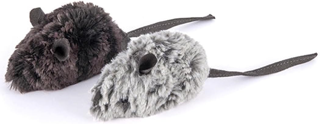 P.L.A.Y. Cute Plush Cat Toys - Feline Frenzy Animal Critter Themed Catnip Filled Toy, Great for Adult Cats and Kittens - Machine Washable, Recycled Materials, Crinkles (Catch a Meowse, Set of 2)