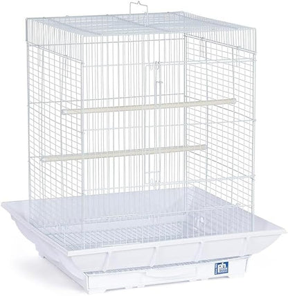 Mountain Majesty Clean Life Bird Cage with Spacious Interior, Durable Build, Easy-to-Clean Features, and Secure Design for Birds' Comfort White