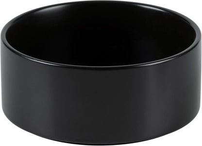 Non-Slip 8.2inch Ceramic Dog Food and Water Bowl for Large Breed Dogs, Pet Bowl for Replacement (Single Bowl, Black)
