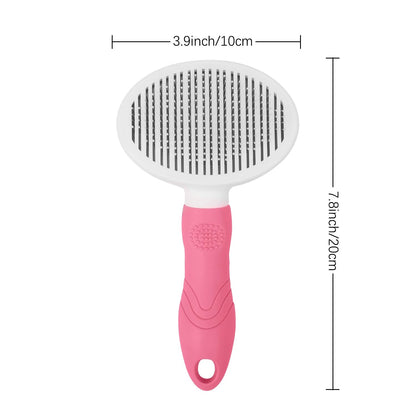 Cat Grooming Brush, Pets Skin Friendly Self Cleaning Slicker Massage Brushes for Shedding Dogs Cats Hair Gentle Remove Loose Undercoat with Long or Short Hairs for All Fur Type- UPGRADED (pink)