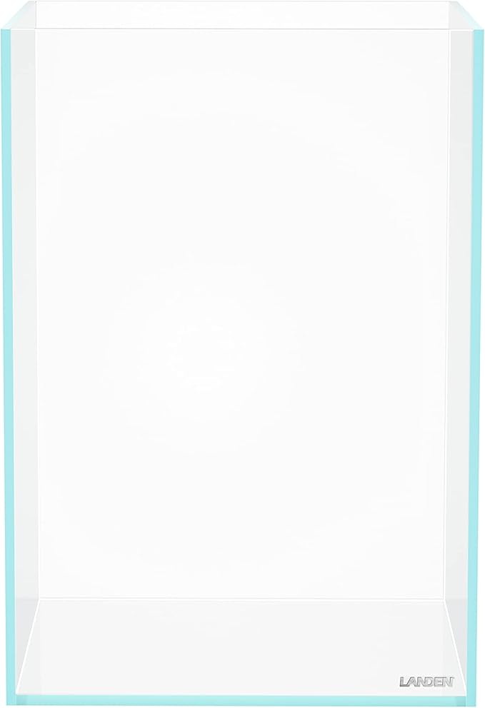 LANEDN Tall Tank Rimless Low Iron Tank 5.5GAL 9.8" L × 9.8" W × 14.2" H(25X25X36) cm Small Aquascape Fish Tank, Vertical Aquascape Tank, Black Leveling Mat Included