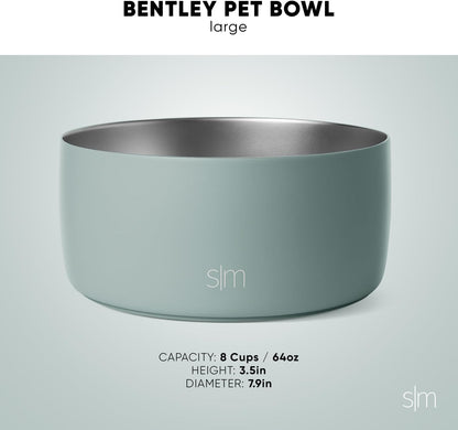 Simple Modern Stainless Steel Pet Water Bowl for Dogs & Cats | Reusable Insulated Stainless Steel Food Bowls for Dog Cat | No Tip No Slip BPA Free | Bentley Collection | Large (64oz) | Lavender
