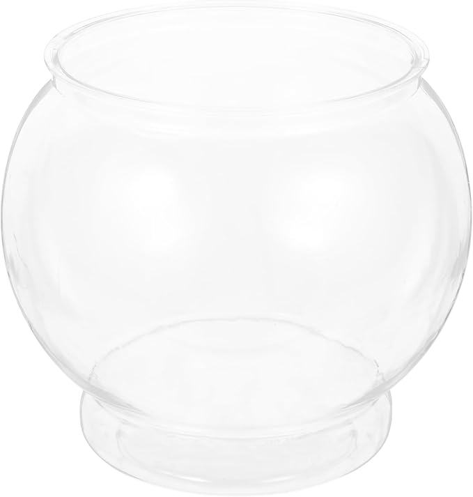POPETPOP Plastic Fish Bowls Round Aquarium Clear Fish Keeper Fishbowl Vase Pot for Wedding Party Event Christmas Holiday Home Decor 18cm