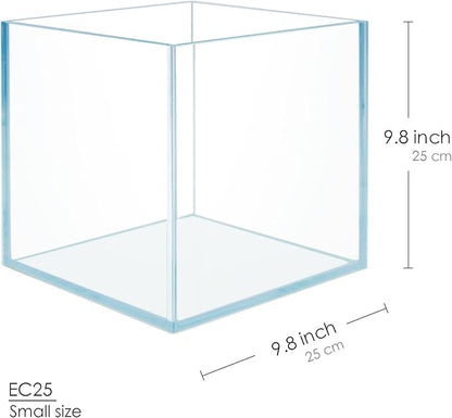 Cube Rimless Frameless Extra Clear All Glass Aquarium, 5mm Low Iron Glass, White Leveling Mat Included, w/Lids Options, Perfect for Fish & Shrimps