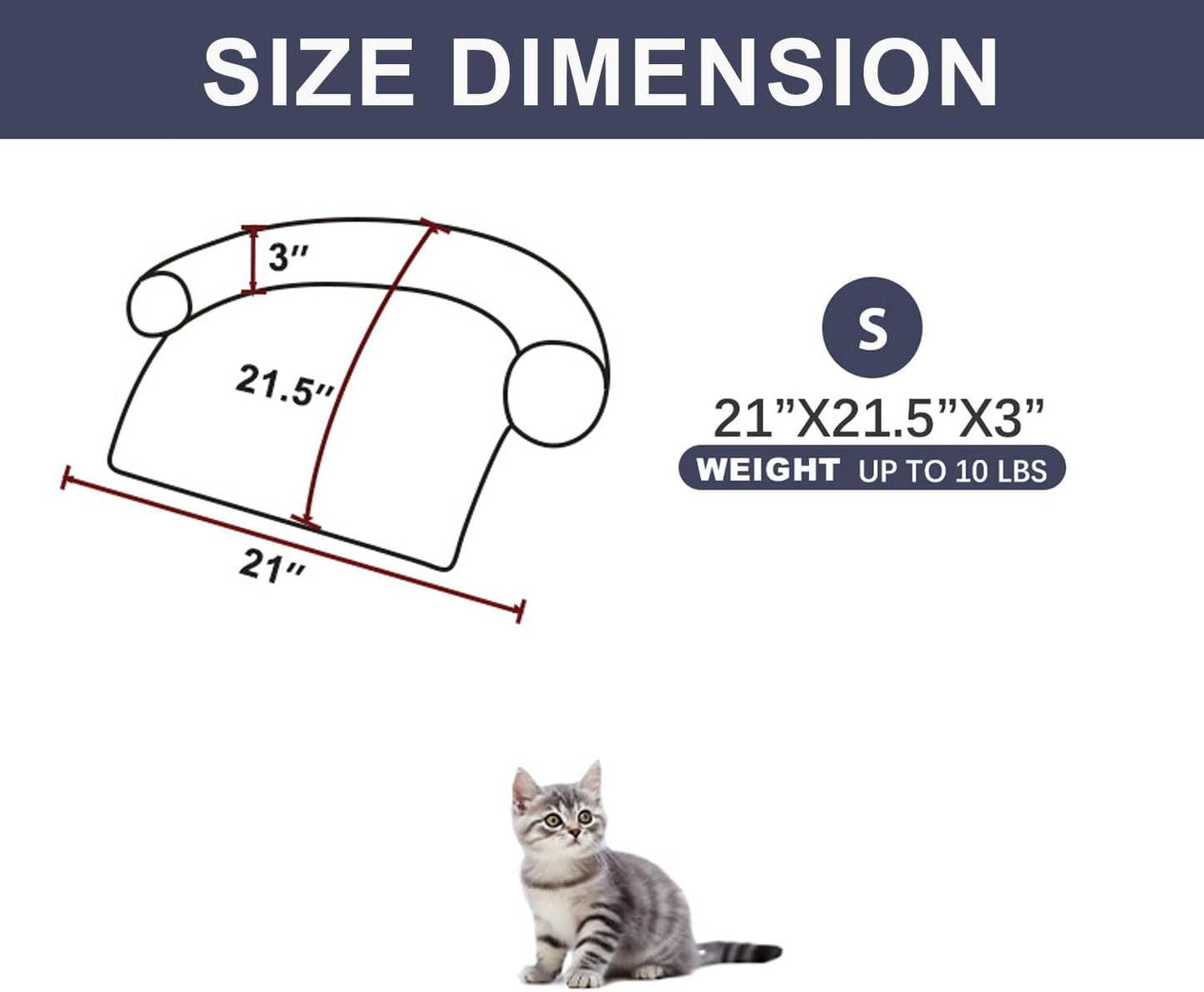 Calming Dogs/Cats Bed Mats, Dog Pad Washable Removable Couch Cover, Plush Long Fur Mat for Pets, Waterproof Lining, Perfect for Small, Medium and Large Dogs and Cats (Navy Blue, 21"x21")