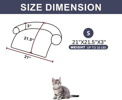 Calming Dogs/Cats Bed Mats, Dog Pad Washable Removable Couch Cover, Plush Long Fur Mat for Pets, Waterproof Lining, Perfect for Small, Medium and Large Dogs and Cats (Navy Blue, 21"x21")