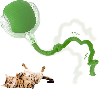 Interactive Cat Toy Ball, 2025 Upgraded Cat Toys for Bored Indoor Adult Cats, Self Rolling Interactive Dog Ball Toy, Automatic Smart Pet Toy Ball Kitten Toys (Green)