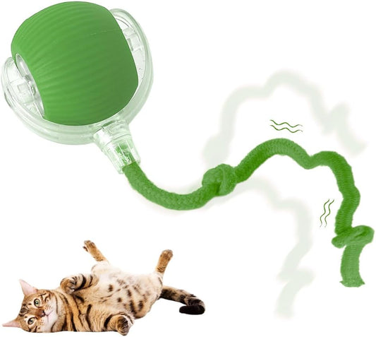 Interactive Cat Toy Ball, 2025 Upgraded Cat Toys for Bored Indoor Adult Cats, Self Rolling Interactive Dog Ball Toy, Automatic Smart Pet Toy Ball Kitten Toys (Green)