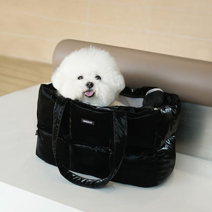 Small Dog Carrier Purse & Cat Tote Bag, Soft-Sided Handbag with Safety Strap, Breathable Mesh, Comfort Carry & Plush Cotton Interior, Lightweight Pet Travel Carrier for Daily Adventures (Yellow)