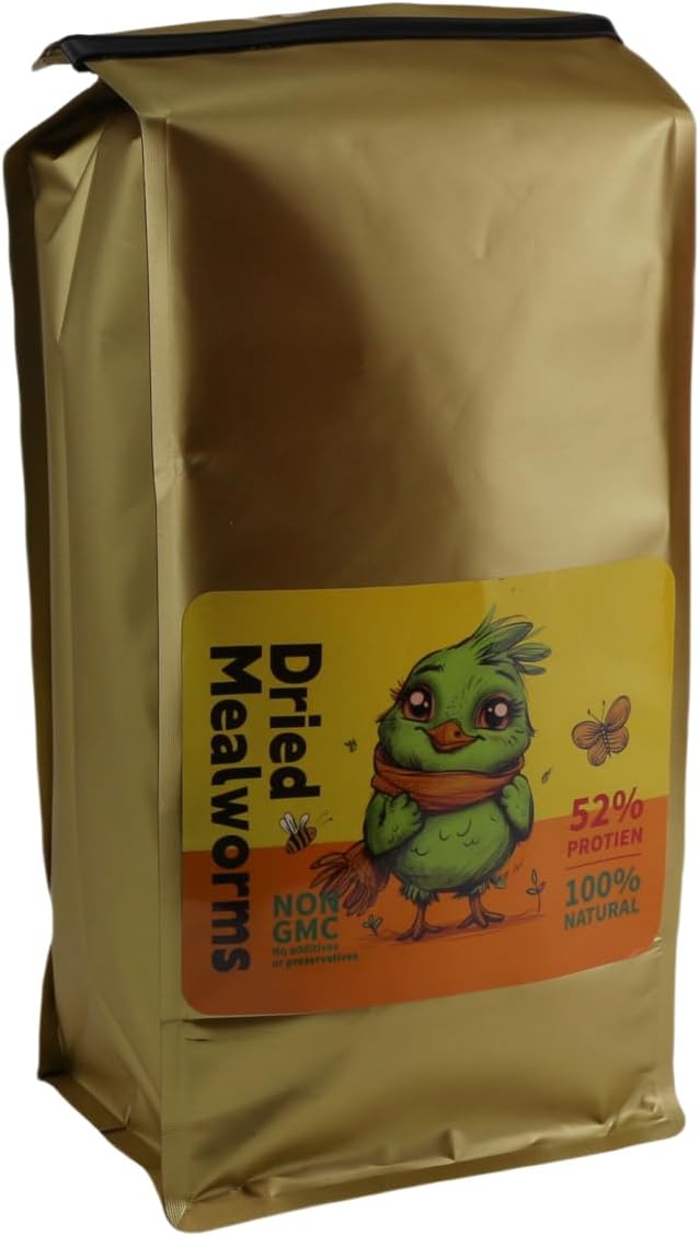 Dried Mealworms for Poultry, Wild Birds, Tasty Bird Food, 100% Natural, Non-GMO, High-Protein Treats for Bird, Pack of 4 Each 13.3 oz