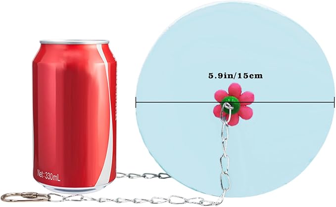 Bird Beak Grinding Stone – Large Blue Cylinder Parrot Chew Toy with Metal Hanging Chain – Cage Accessory for Macaws, African Greys, Cockatiels & Medium to Large Birds