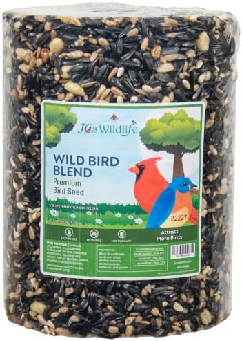 JCs Wildlife Wild Bird Blend Premium Bird Seed Large Cylinder, 3.75 lb (4 Cylinder)