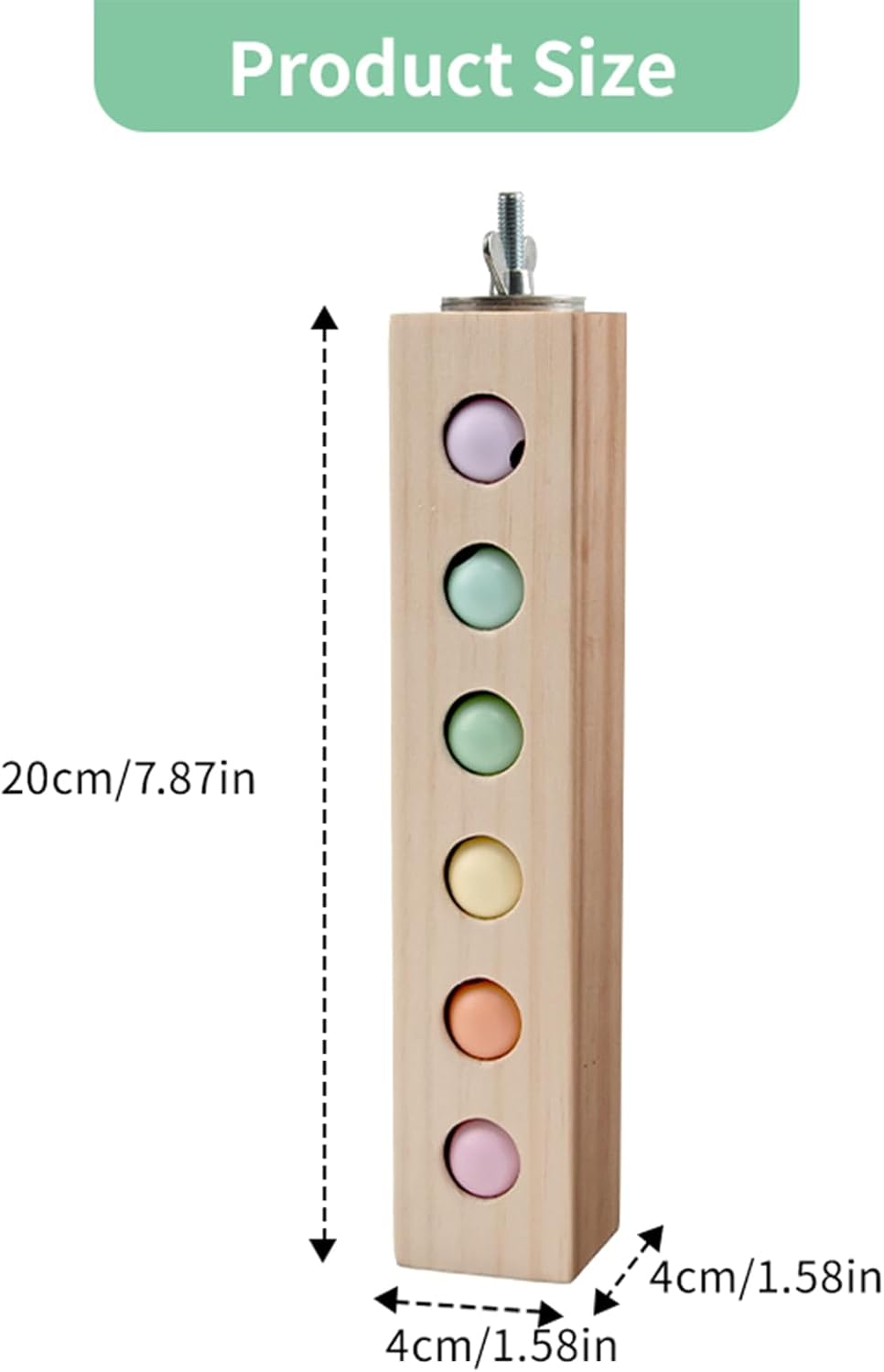 Bird Toys & Bird Perch, Bird Wooden Block Chewing Toy Parrot Foraging & Puzzle Toys Bird Cage Accessories for Conures Parakeets Cockatiels Lovebirds African Grey Macaws (Spinning Ball)