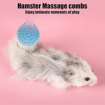 2 Pack Hedgehog Bath Brush, Guinea Pig Massage Combs, Cleaning Supplies, fit Hamster, Ferrets, Rats, Chinchilla - Blue