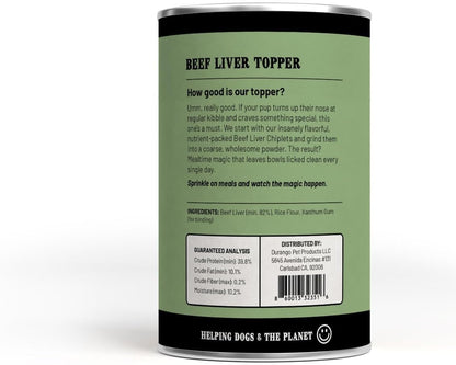 Durango High-Protein Dog Food Topper - Rich Beef Liver Meal Enhancer for Picky Eaters - Limited Ingredient Kibble Booster - 8 oz Tin - Made in USA - Plastic-Free - Easy to Scoop - 60 Servings