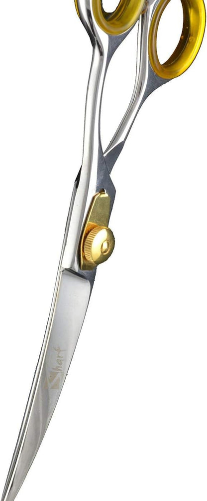 Sharf Gold Touch Grooming Pet Scissors, 6.5 Inch Curved Blade, Cat & Small Dog Trimming Cuts