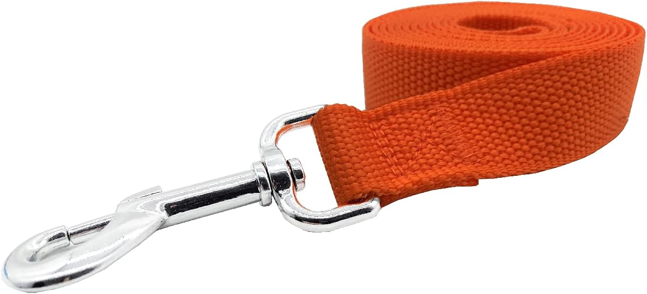 Nylon Dog Training Leash, Traction Rope, 4/5/6 Feet Long, 3/4 Inch 1 Inch Wide, for Small and Medium Dogs (1'' x 4 FT, Orange)