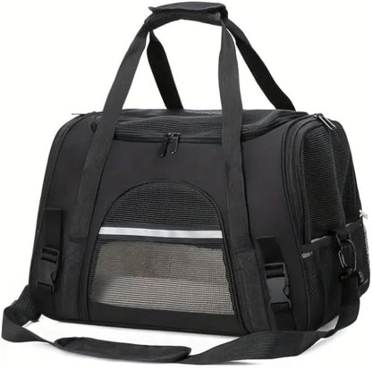 Cat Carriers, Dog Carriers, Pet Carriers – Airline-Approved Soft-Sided Bag for Cats & Small Dogs (Up to 15 lb), Foldable, Breathable Mesh, Privacy Cover, Washable & Lightweight