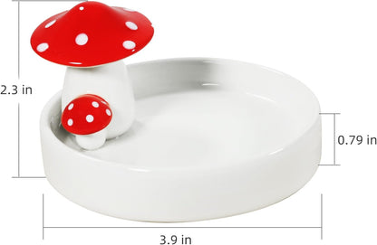 Niteangel Hamster Feeding & Water Bowls- Mushroom Ceramics Series Food Dish Feeding Bowls for Dwarf Syrian Hamsters Gerbils Mice Rats or Other Similar-Sized Small Pets (Feeding Bowl)