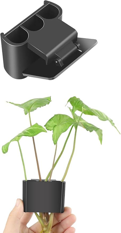 3 Holes Upgraded Aquatic Plant Cup Aquarium Plant Holder for Tank, Hanging Aquarium Plant Holder, Aquarium Aquatic Plant Cultivation, Aquarium Plant Decoration - 1 Pcs Black