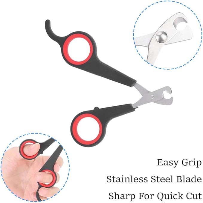 Cat Nail Clipper, Pet Nail Trimmers Bird Claw Scissors Stainless Steel Parrot Cage Essential Grooming Tool for Small Animals Ferrets Bunny Kitten Hamsters Rabbit Puppy Precision Sharp Cut