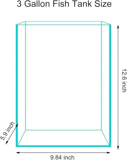 3 Gallon Glass Fish Tank, Easy to Maintain Small Aquarium for Betta/Snails/Shrimp and Aquatic Planting.