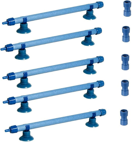 Quickun Aquarium Air Stone Bubble Wall Tube Oxygen Diffuser Bar Decor Accessory for Fish Tank 7 Inch Length,5PCS