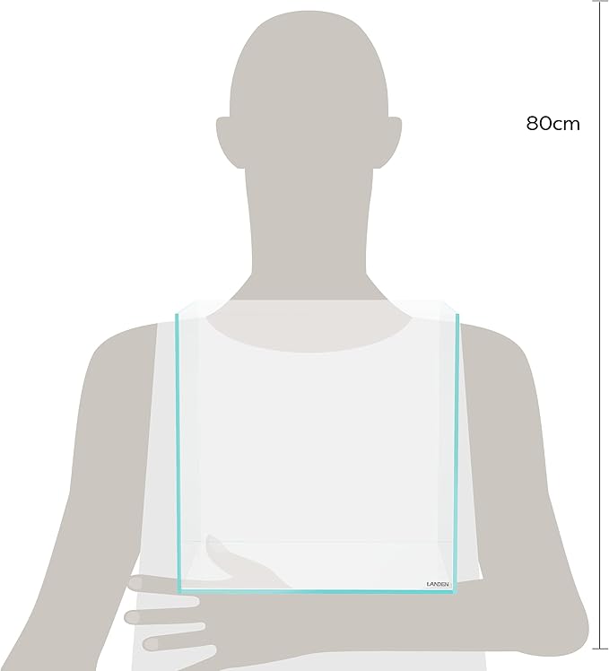 LANDEN 36C 11.5 Gallon Cube Rimless Low Iron Aquarium Tank,W14.2×D14.2×H14.2 in(36x36x36cm) 5mm Thickness with Nano Foam Leveling Mat Included