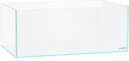 LANEDN 45S 5.4 Gal Shallow Tank, Shallow Fish Tank, Rimless Low Iron Tank W17.7×D11×H7.1 in(45x28x18cm); 5mm Thickness Aquascape Fish Tank, Black Leveling Mat Included