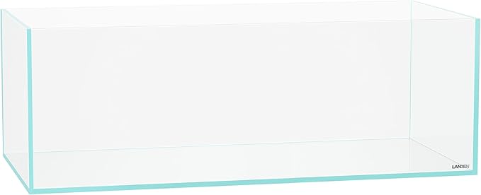 LANDEN 120SL 52.37 Gal Rimless Low Iron Aquarium Long Fish Tank, Bookshelf Aquarium, W47.24×D19.69×H14.17 in (120×50×36cm) 10mm Thickness with Black Nano Foam Leveling mat Included