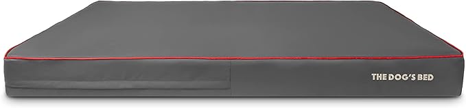 The Dog’s Bed Orthopedic Memory Foam Dog Bed, XXXL Grey/Red, Pain Relief for Arthritis, Hip & Elbow Dysplasia, Post Surgery, Lameness, Supportive, Calming, Waterproof Washable Cover